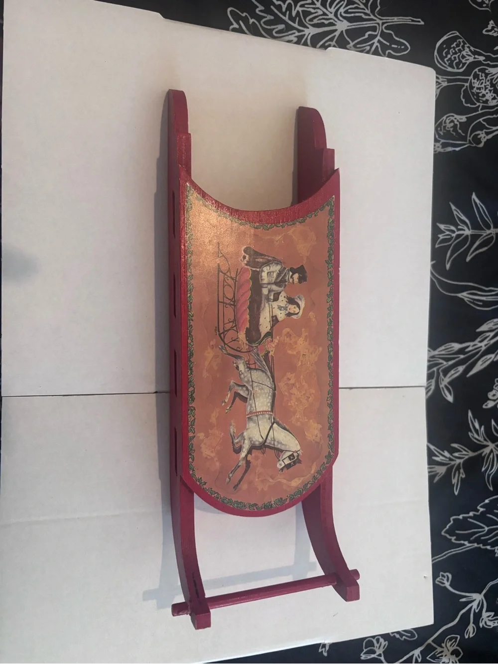 Vintage Style Red Holiday Sleigh